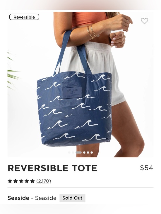 ALOHA Collection Handbags - ALOHA Collection Reversible Tote Bag - Seaside White/Navy